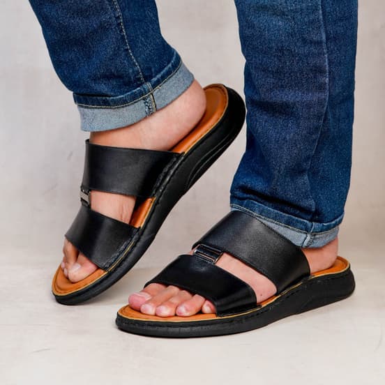 Thumbnail gambar ke-3 produk Pollux PPOCX 04 Sandal Pria Slip On | Sandal Selop | Sandal Pria Bahan Kulit Asli