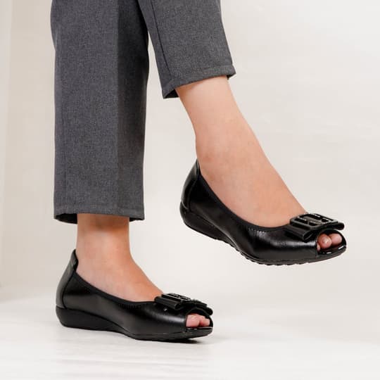 Thumbnail gambar ke-4 produk Pollux Monday WDQ A332 Sepatu Pantofel Wedges Wanita Kerja
