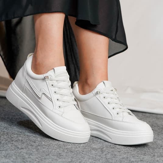 Gambar produk Pollux Jinju WTS 2101 - Sneakers Putih Wanita | Sepatu Wedges Wanita | Sneakers Wanita Kekinian