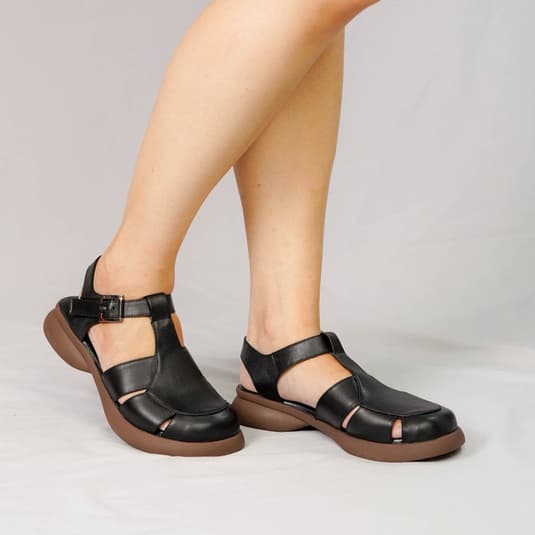 Thumbnail gambar ke-2 produk Pollux Daily WPOMO 05 - Sandal Wanita Bahan Kulit | Wedges Wanita | Sepatu Sandal Wanita