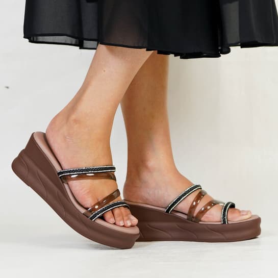 Thumbnail gambar ke-2 produk Pollux Classic WPOFU 05 - Sandal Wedges Wanita Bahan Kulit Tinggi Wedges 6 Cm