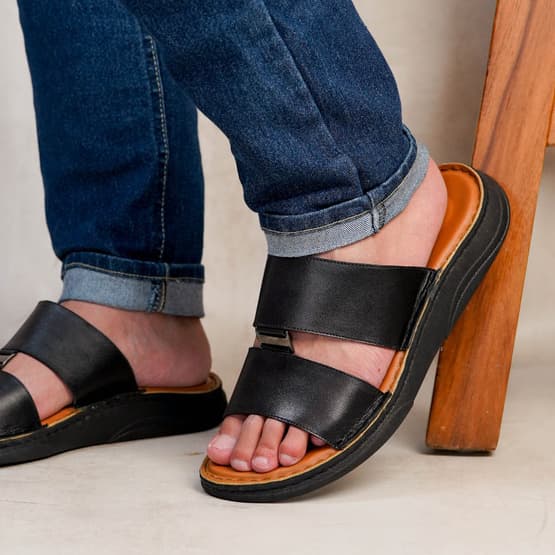 Thumbnail gambar ke-2 produk Pollux PPOCX 04 Sandal Pria Slip On | Sandal Selop | Sandal Pria Bahan Kulit Asli