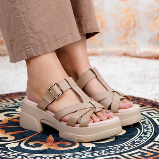 Gambar ke-6 produk Pollux Daily WPOCS 27 - Sandal Wedges Wanita Kulit | Sandal Heels Wanita