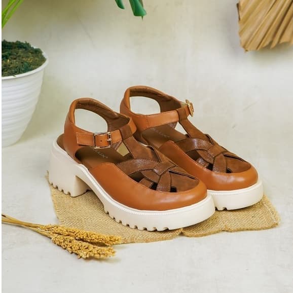 Thumbnail gambar ke-2 produk Pollux Bold WPOLU 03 - Sepatu Sandal Wanita Hak Chunky | Sandal Kekinian | Sandal Kulit Wanita