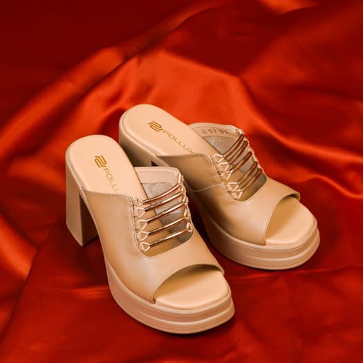 Gambar ke-7 produk Pollux Classic WPOAS 10- Sandal Heels Wanita Kekinian Berbahan Kulit Asli | Tinggi Heels 9Cm