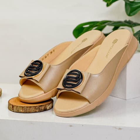 Thumbnail gambar ke-3 produk Pollux WPOJQ 36 Sandal Wedges Wanita Kekinian | Wedges Pesta | Wedges Wanita Bahan Kulit