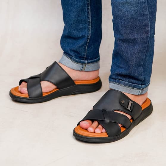 Gambar produk Sandal Kulit Pria Bahan Kulit Asli - Pollux PPOCR 01
