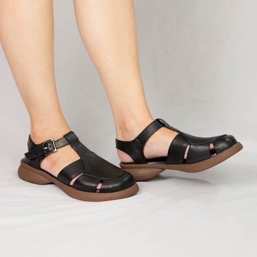 Thumbnail gambar ke-3 produk Pollux Daily WPOMO 05 - Sandal Wanita Bahan Kulit | Wedges Wanita | Sepatu Sandal Wanita