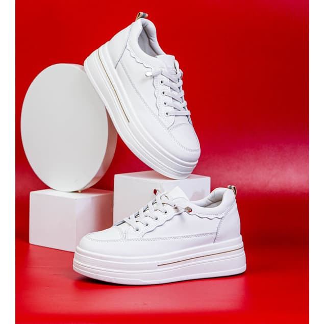 Thumbnail gambar ke-3 produk Pollux Jinju WDQ 8897- Sneakers Putih Wanita | Sepatu Wedges Wanita