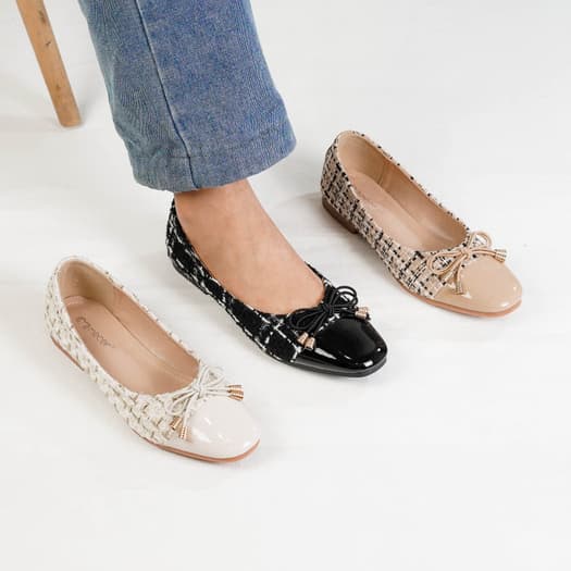 Gambar ke-8 produk Mecer Classic WYH 65F1 Sepatu Kerja Wanita | Sepatu Kantor Wanita | Sepatu Kuliah | Flat Shoes Kekinian