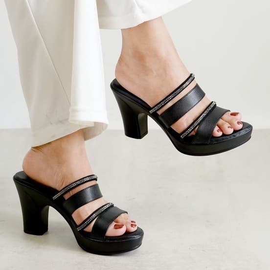 Gambar ke-1 produk Pollux Classic WPOGU 31- Heels | Sandal Heels | Heels Wanita Bahan Kulit
