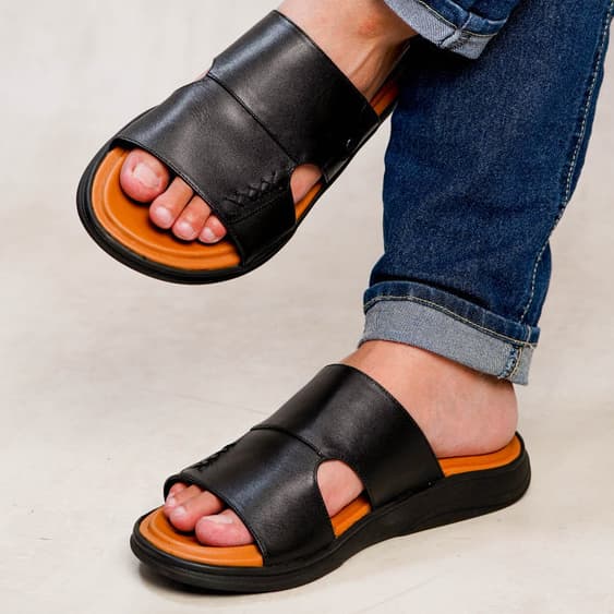Thumbnail gambar ke-2 produk Pollux PPOCR 02 Sandal Kulit Pria Bahan Kulit Asli