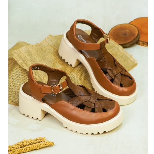 Thumbnail gambar ke-6 produk Pollux Bold WPOLU 03 - Sepatu Sandal Wanita Hak Chunky | Sandal Kekinian | Sandal Kulit Wanita