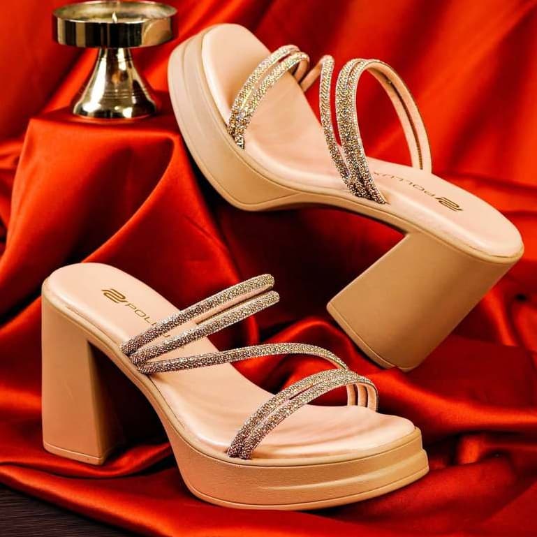 Thumbnail gambar ke-3 produk Pollux Classic WPOAS 02 - Sandal Heels Wanita Berbahan Kulit | Tinggi 9Cm