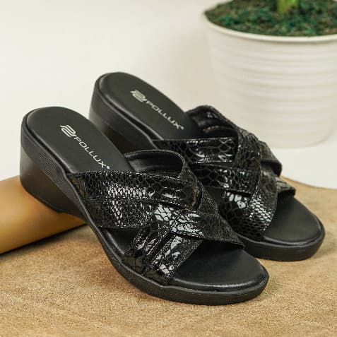 Thumbnail gambar ke-2 produk Pollux Daily WPOJT 11 Sandal Wedges Kekinian | Wedges Pesta | Wedges Wanita Bahan Kulit