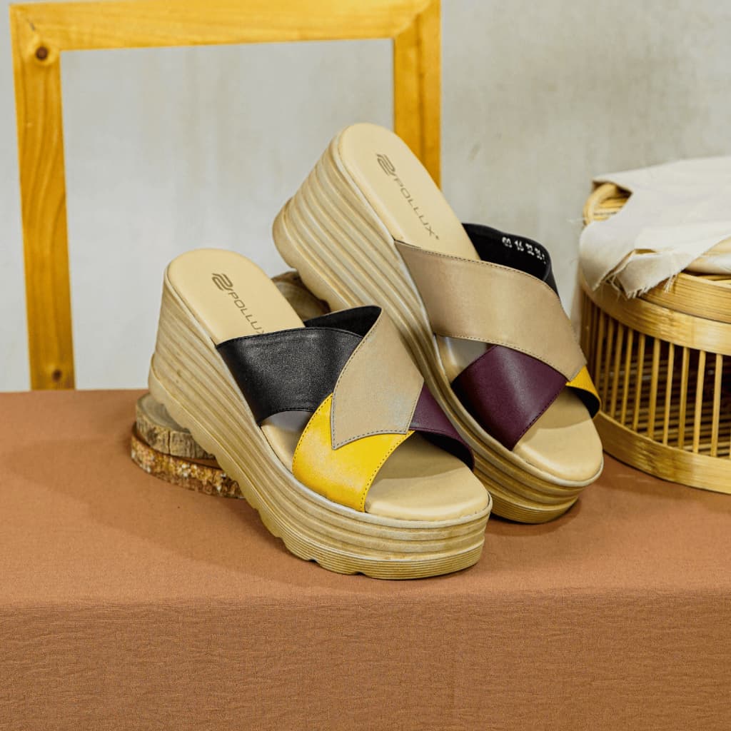 Thumbnail gambar ke-9 produk Pollux Bold  Wpogo 16 - Sandal Wedges Wanita | Selop Wedges | Wedges Hak Tinggi