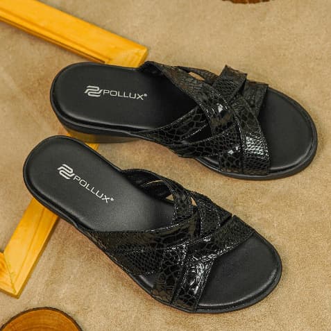 Thumbnail gambar ke-3 produk Pollux Daily WPOJT 11 Sandal Wedges Kekinian | Wedges Pesta | Wedges Wanita Bahan Kulit