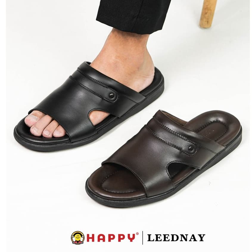 Thumbnail gambar ke-3 produk Leednay PLDL 005 Sandal Pria Slip On | Sandal Selop | Sandal Pria Bahan Kulit Sintetis
