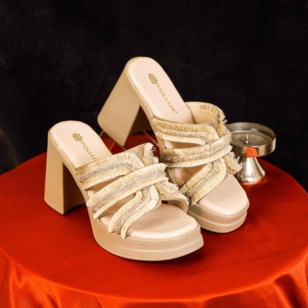 Thumbnail gambar ke-3 produk Pollux Classic WPOAS 03 - Sandal Heels Wanita Berbahan Kulit | Heels 9Cm | Heels Kekinian