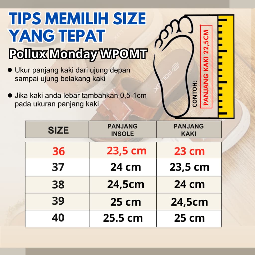 Thumbnail gambar ke-4 produk Pollux Monday WPOEY 02 Flat Shoes Pantofel Wanita Kerja Kekinian