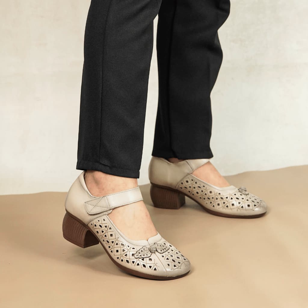 Thumbnail gambar ke-6 produk Pollux WBB 6079 Sepatu Wanita Heels | Heels Fashion | Sepatu Wanita Kulit | Sepatu Heels Velcro