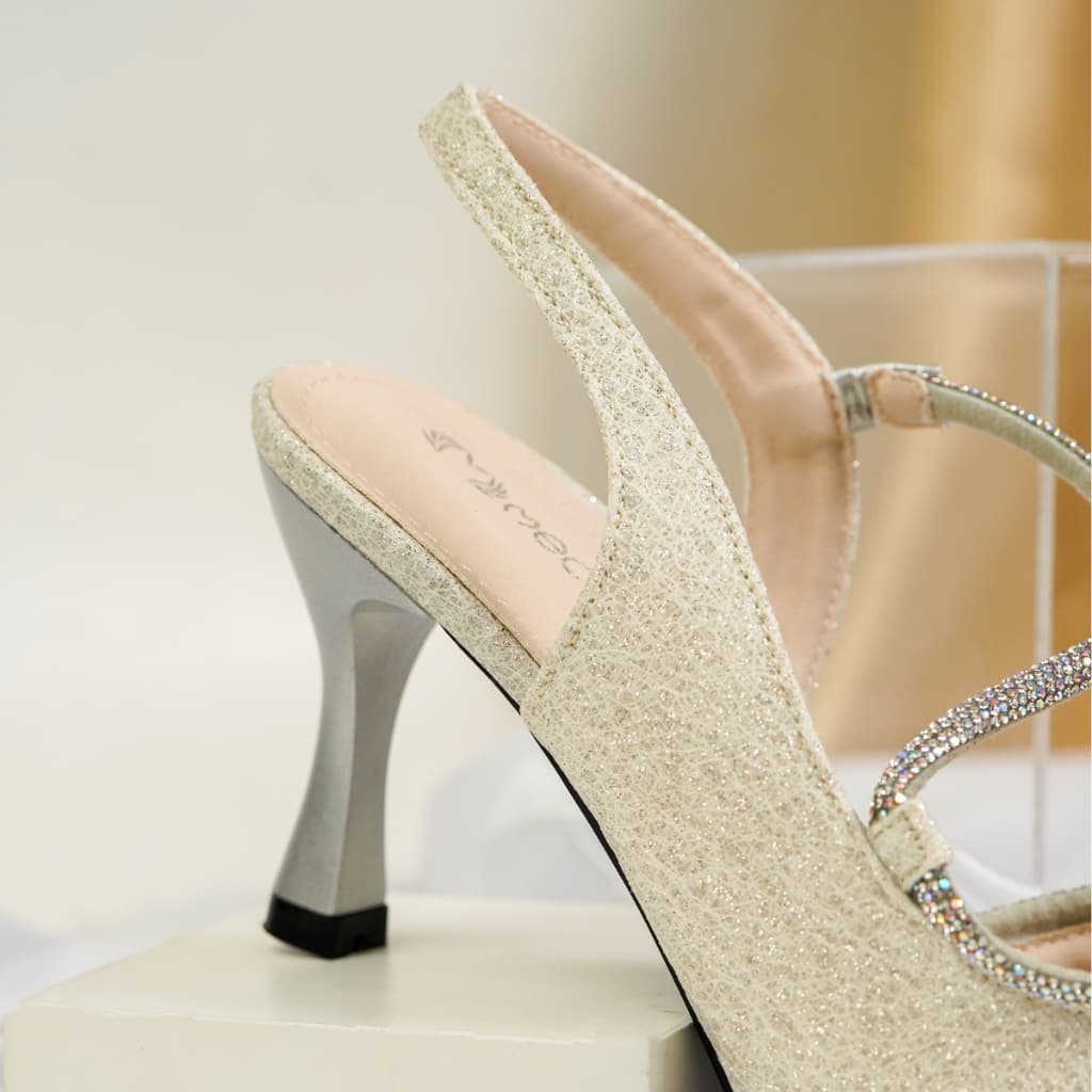 Thumbnail gambar ke-4 produk Mecer Aurora WYH 37194 - Sepatu Hak Wanita Mules Stiletto Party Wedding Graduation Wisuda | Heels