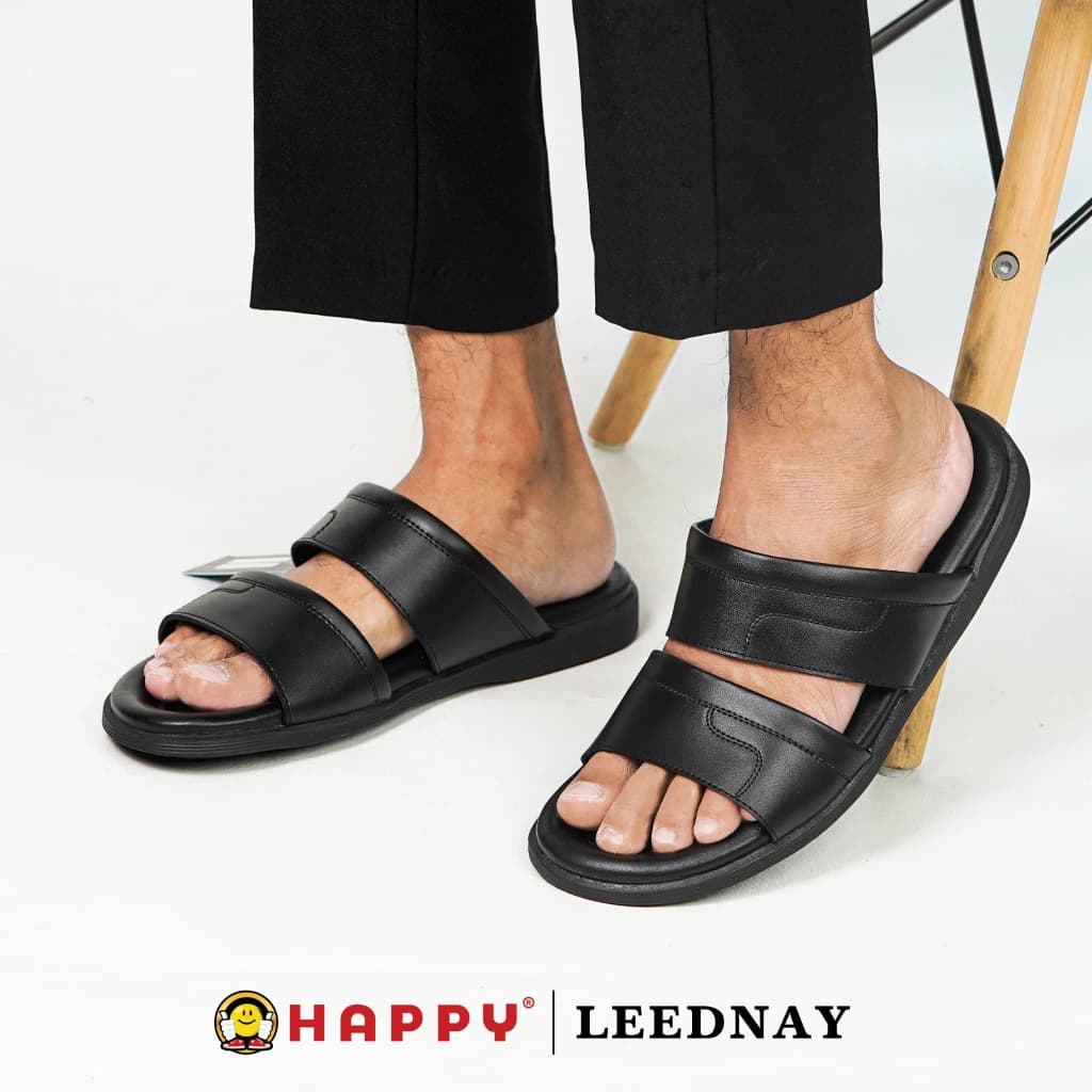 Thumbnail gambar ke-3 produk Leednay PLDL 009 - Sandal Pria Slip On | Sandal Selop | Sandal Pria Bahan Kulit Sintetis