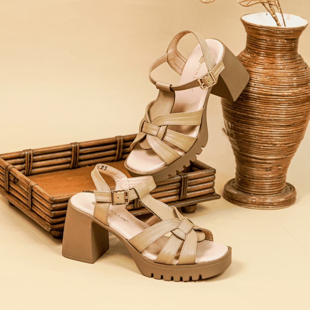Thumbnail gambar ke-5 produk Pollux Bold WPOAY 25 Sandal Heels Kekinian Dari Bahan Kulit Asli | Sepatu Sandal Heels Wanita