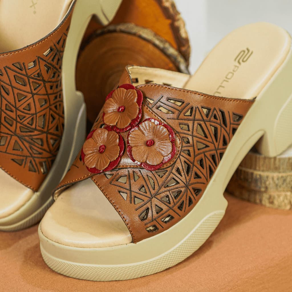 Thumbnail gambar ke-4 produk Pollux Daily WPOCS 36 - Sandal Wedges Wanita Kulit | Sandal Heels Wanita