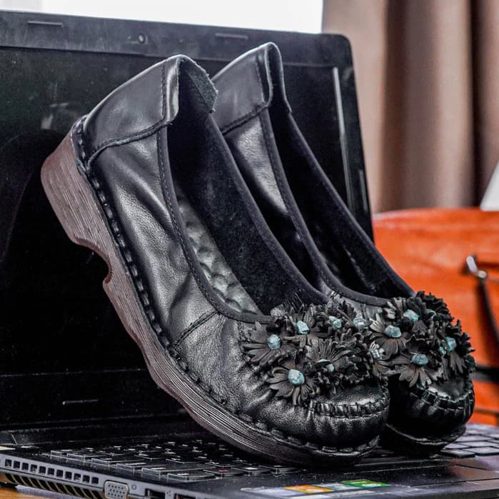 Thumbnail gambar ke-8 produk Pollux Monday WDQ 738 - Sepatu Kerja Wanita Wedges Bahan Kulit Asli