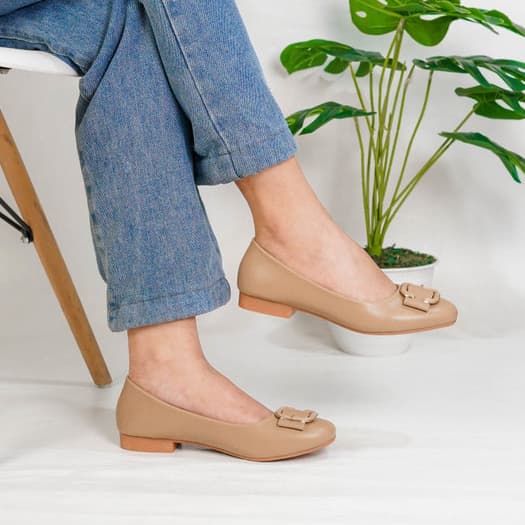 Gambar produk Mecer Classic WYH 58107 Sepatu Kerja Wanita | Sepatu Kantor Wanita | Sepatu Kuliah | Flat Shoes Kekinian