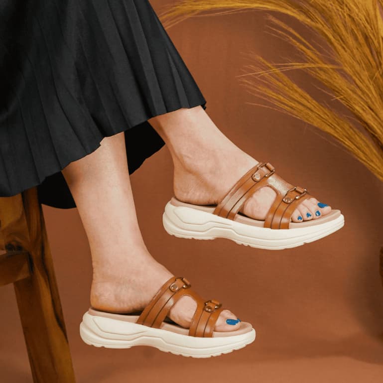 Gambar produk Pollux Daily WPOLP 13 Sandal Wanita Kekinian Terbuat Dari Kulit Asli Empuk Dan Nyaman Di Pakai
