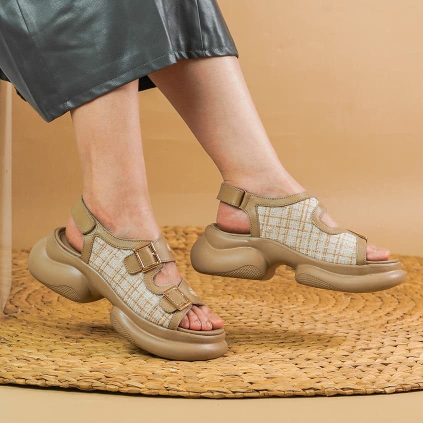 Thumbnail gambar ke-2 produk Pollux Bold WPOCY 03- Sandal Wedges Wanita Kulit | Sandal Heels Wanita