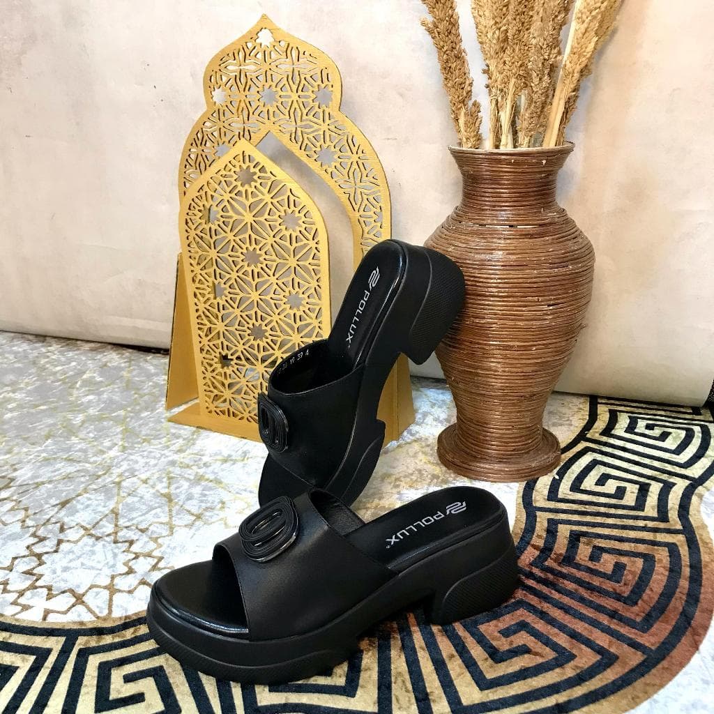 Gambar ke-9 produk Pollux Bold Wpocs 06 - Sandal Wedges Wanita Bahan Kulit Asli Tinggi hak 5cm