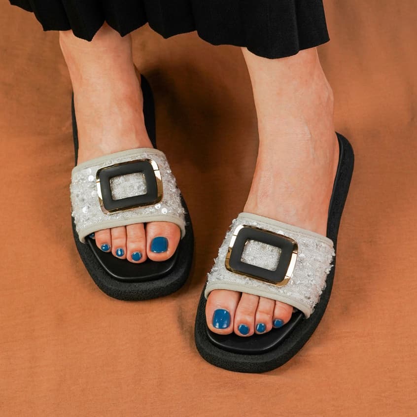 Gambar ke-7 produk Pollux Daily WPOIN 08 - Sandal Flat | Sandal Wanita Kekinian | Sandal Wanita Bahan Kulit
