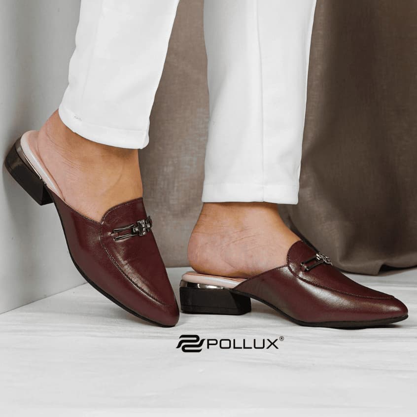 Thumbnail gambar ke-7 produk Pollux Monday WPOMS 12 | Sepatu Wanita Mules Bahan Kulit Asli Tinggi Hak 3cm