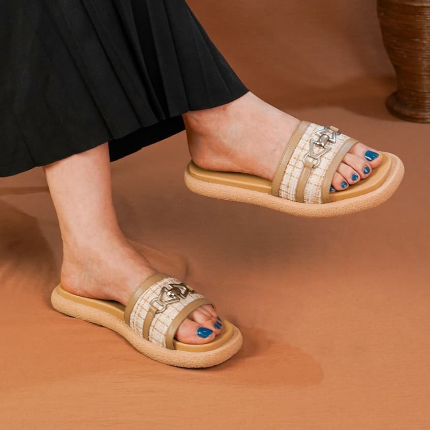Gambar ke-8 produk Pollux Daily WPOIN 05 - Sandal Flat | Sandal Wanita Kekinian | Sandal Wanita Bahan Kulit
