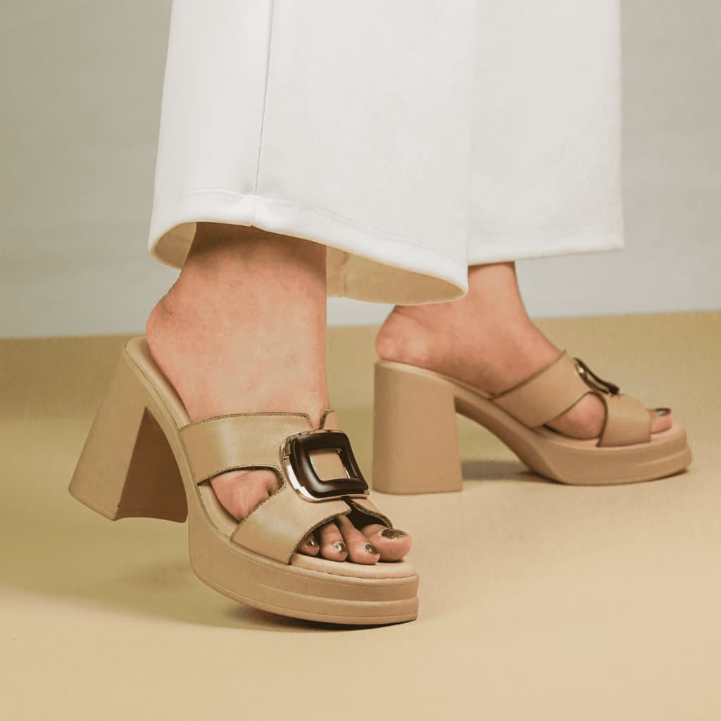 Gambar ke-9 produk Pollux Classic WPOAS 12 - Sandal Heels Wanita Berbahan Kulit | Heels 9Cm | Heels Kekinian