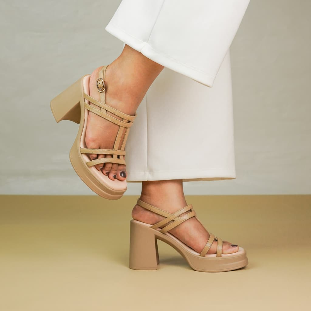 Thumbnail gambar ke-2 produk Pollux Classic WPOAS 11- Sandal Heels Wanita Kekinian Berbahan Kulit Asli | Tinggi Heels 9Cm