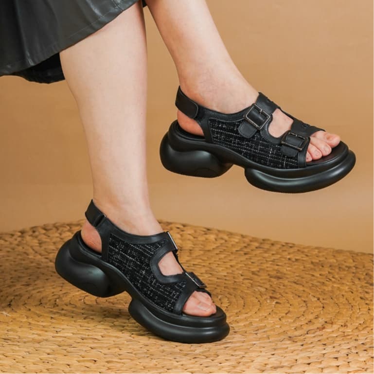 Thumbnail gambar ke-3 produk Pollux Bold WPOCY 03- Sandal Wedges Wanita Kulit | Sandal Heels Wanita