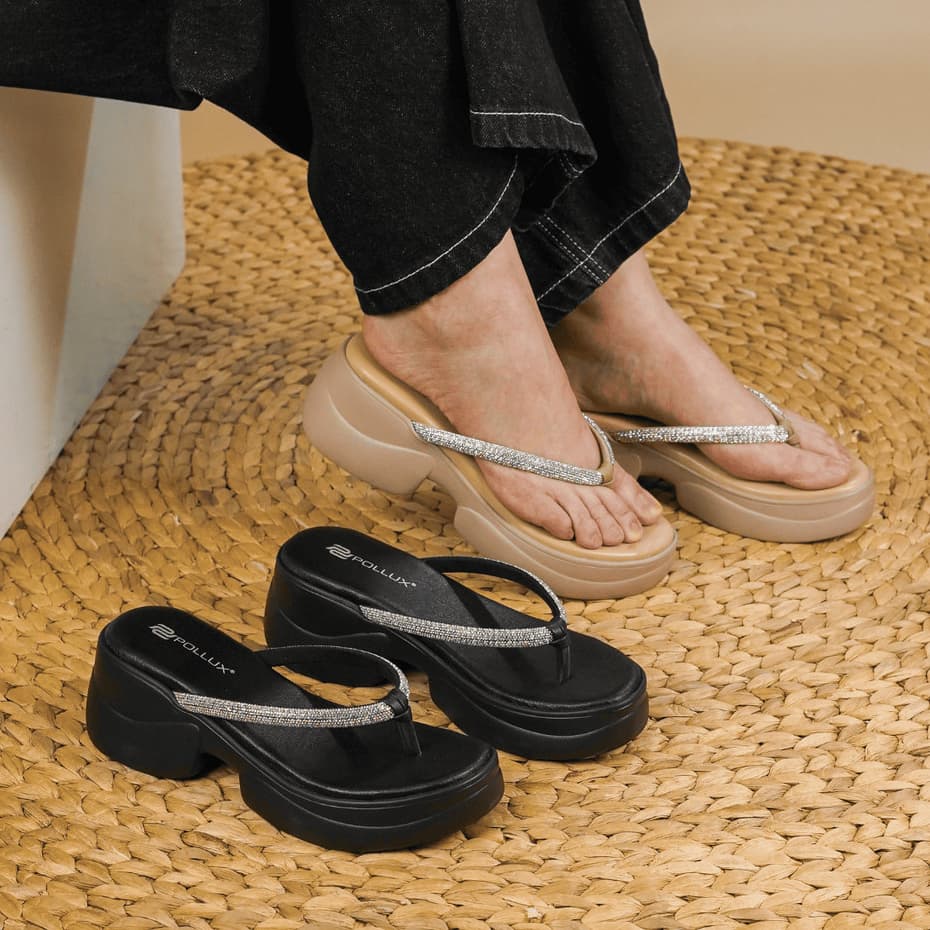 Gambar ke-7 produk Pollux Bold WPOCU 10 - Sandal Wedges Wanita Bahan Kulit | Sandal Heels Wanita
