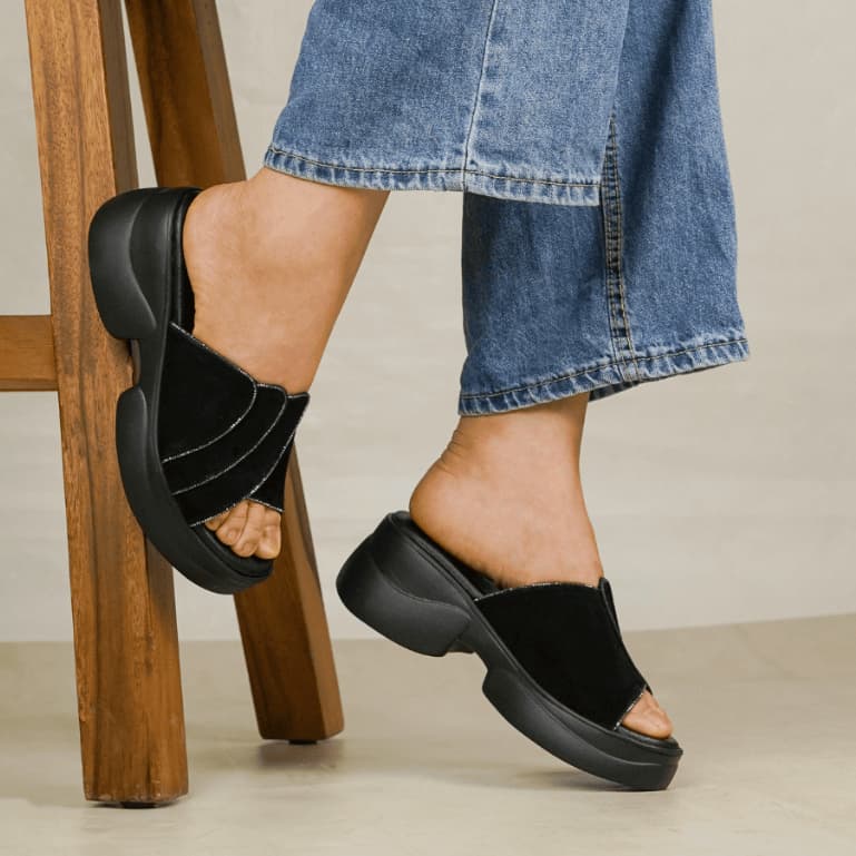 Thumbnail gambar ke-4 produk Pollux Daily WPOCU 01 - Sandal Wedges Wanita Kulit | Sandal Heels Wanita