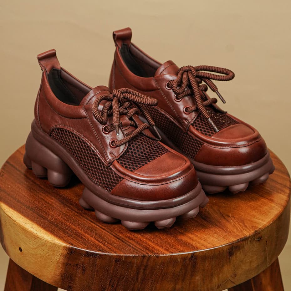 Thumbnail gambar ke-2 produk Pollux Boots Wbb 98991 Sepatu Wanita Boots Chunky Premium – Casual Shoes Bahan Kulit Asli & Mesh, Sol Tebal Nyaman Anti Slip