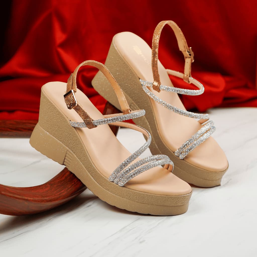 Thumbnail gambar ke-8 produk Pollux Classic WPOKS 17 - Sandal Wedges Wanita Bahan Kulit Asli Tinggi Hak 8Cm
