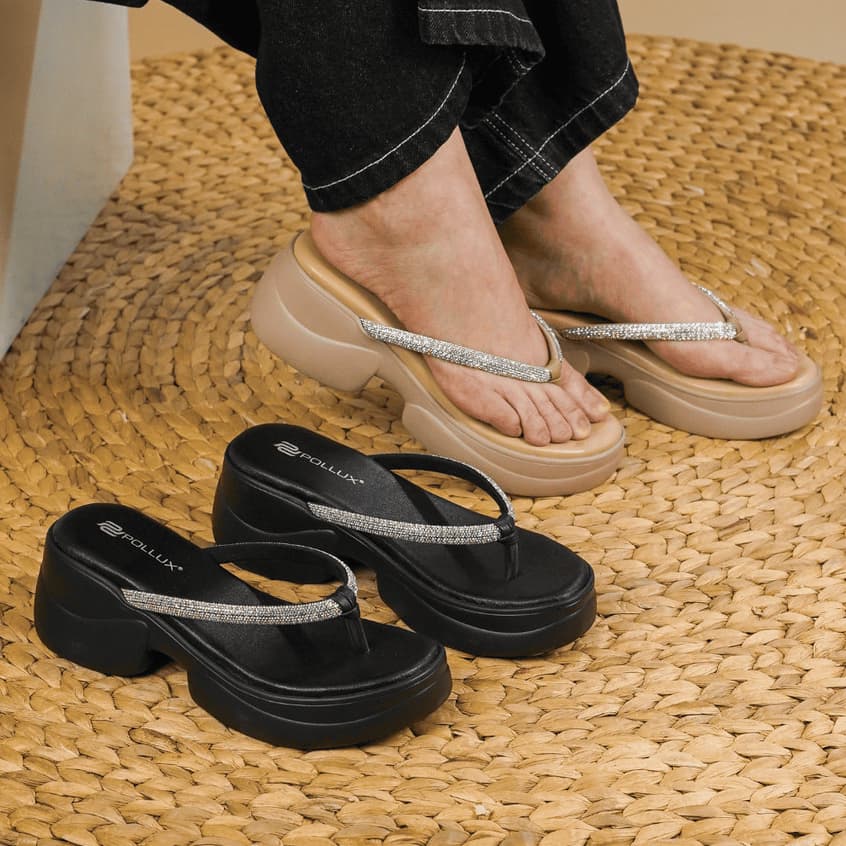 Thumbnail gambar ke-2 produk Pollux Daily WPOCU 10 - Sandal Wedges Wanita Kulit | Sandal Heels Wanita
