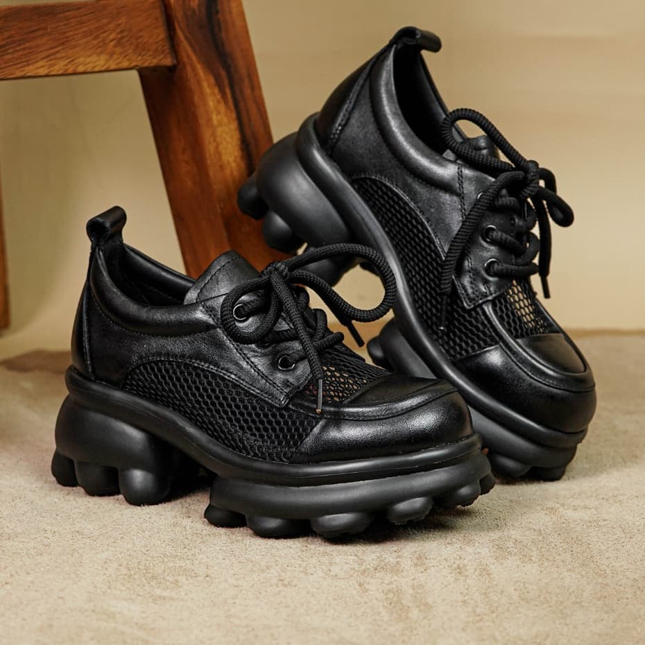 Thumbnail gambar ke-3 produk Pollux Boots Wbb 98991 Sepatu Wanita Boots Chunky Premium – Casual Shoes Bahan Kulit Asli & Mesh, Sol Tebal Nyaman Anti Slip