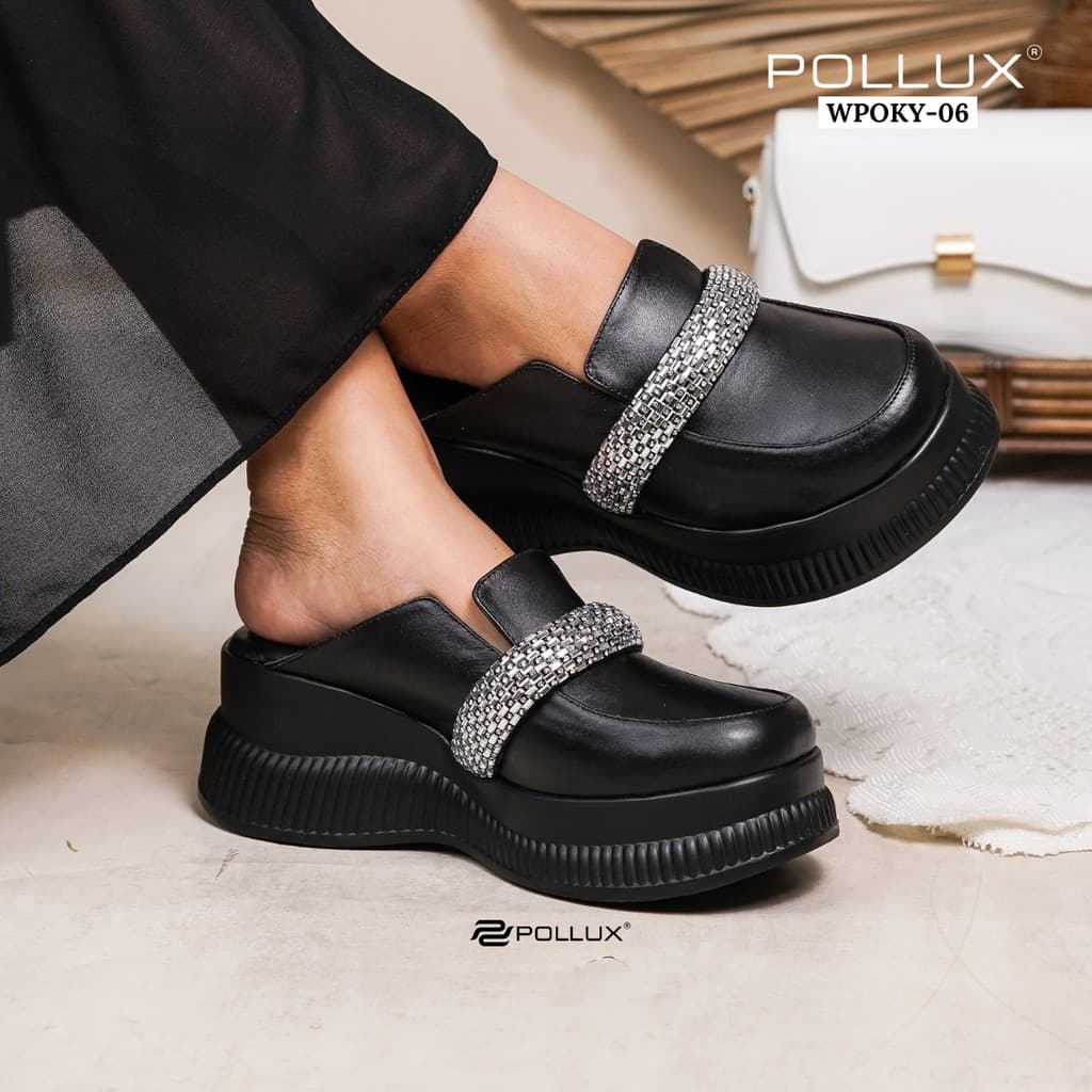 Gambar ke-7 produk Pollux Bold WPOKY 06 Sandal Wanita Model Clogs Bahan Kulit Asli | Sandal Wedges Wanita