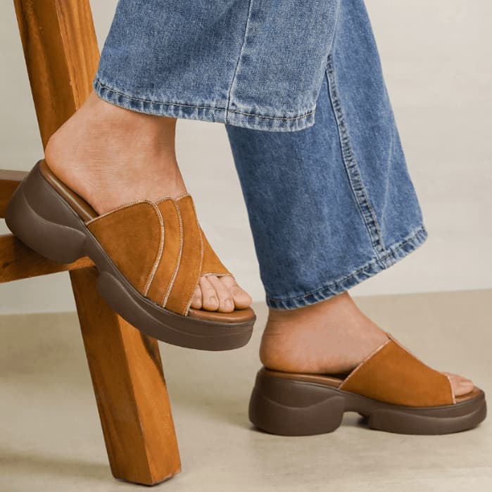 Thumbnail gambar ke-6 produk Pollux Daily WPOCU 01 - Sandal Wedges Wanita Kulit | Sandal Heels Wanita