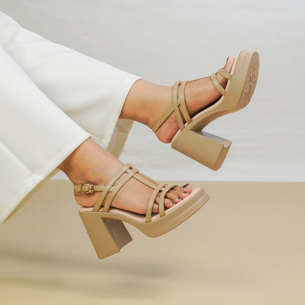 Thumbnail gambar ke-3 produk Pollux Classic WPOAS 11- Sandal Heels Wanita Kekinian Berbahan Kulit Asli | Tinggi Heels 9Cm