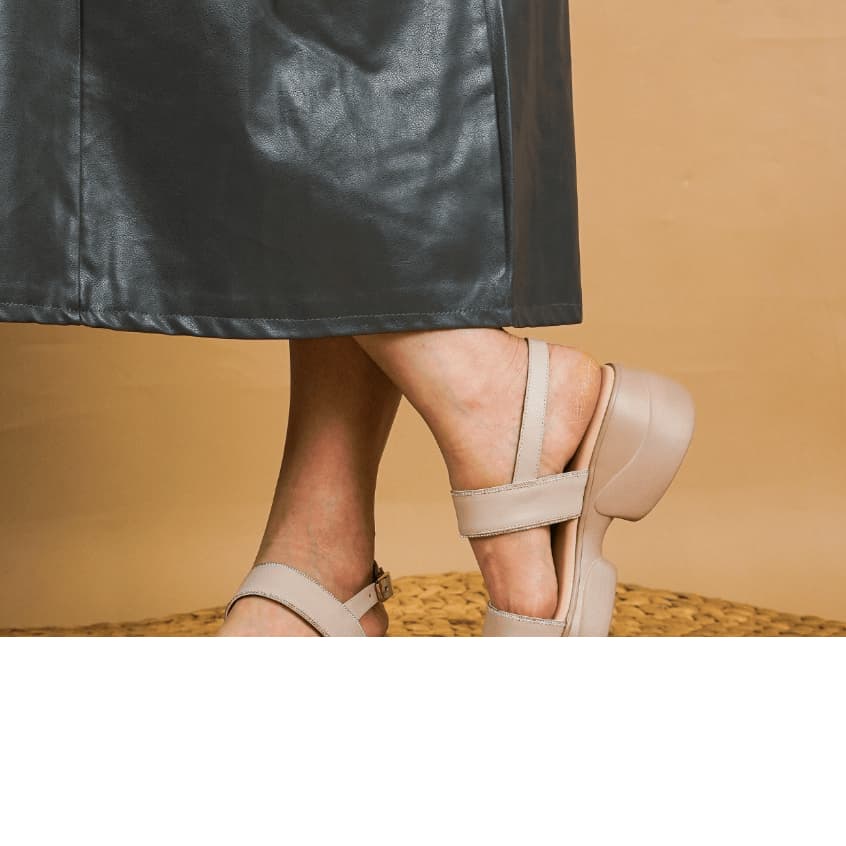 Thumbnail gambar ke-6 produk Pollux Bold WPOCU 02 - Sandal Wedges Wanita Kekinian Bahan Kulit Asli | Tinggi Hak 5Cm